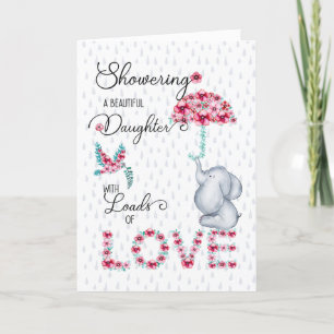 for Daughter Mother's Day Showering You with Love Holiday Card
