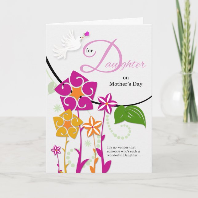 for Daughter on Mother's Day Flower Gardens Card (Front)