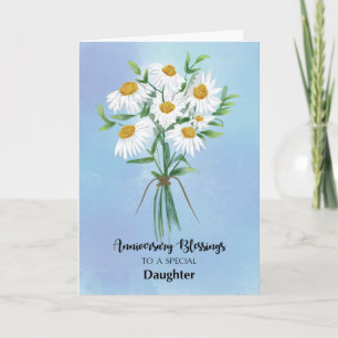 For Daughter Wedding Anniversary Blessings Bouquet Card
