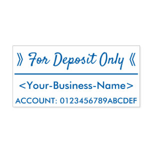 "For Deposit Only" and Custom Name Rubber Stamp