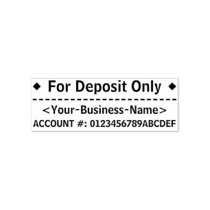 "For Deposit Only" and Name Rubber Stamp