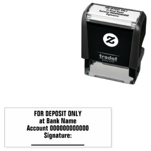 For Deposit Only Bank Account Signature Line Self-inking Stamp