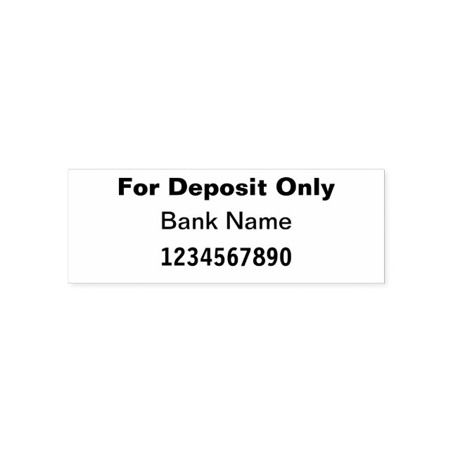 For Deposit Only Bank/Check Self Inking Stamp (Design)