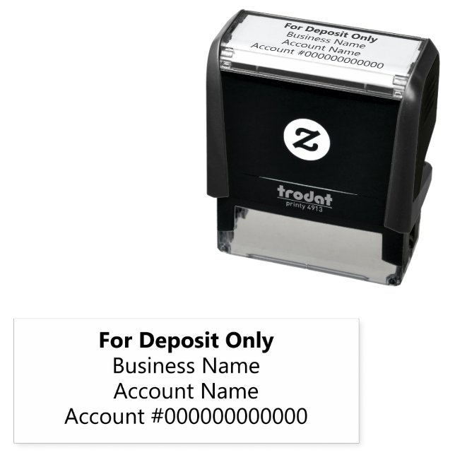For Deposit Only Bold Font Business & Account Name Self-inking Stamp (In Situ)