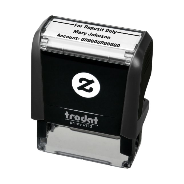 For Deposit Only Bold Name Bank Account Number Self-inking Stamp (Product)