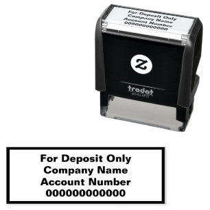For Deposit Only Bold Text Company Name & Account Self-inking Stamp