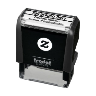 For Deposit Only Bold Text Name Bank Account No. Self-inking Stamp