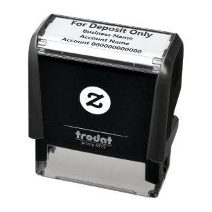 For Deposit Only Business Name Account Number Bold Self-inking Stamp