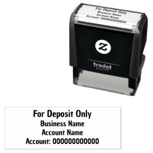For Deposit Only Business Name Acct Name & Number Self-inking Stamp