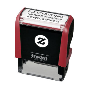 For Deposit Only Business Name Bank Account Number Self-inking Stamp