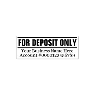 For Deposit Only Business Name Bank Account Number Self-inking Stamp