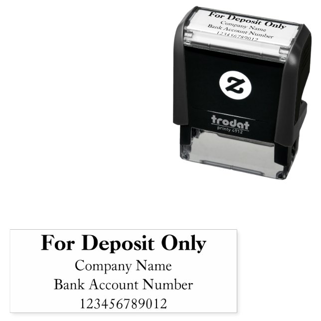 For Deposit Only Company Name Bank Account Number Self-inking Stamp (In Situ)