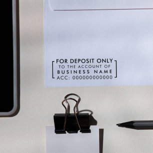 For Deposit Only   Custom Business Bank Details Rubber Stamp