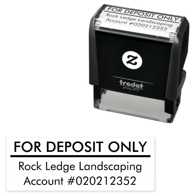 FOR DEPOSIT ONLY Custom Business Name Bank  Self-inking Stamp (In Situ)