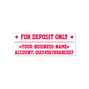 "FOR DEPOSIT ONLY" + Name Rubber Stamp