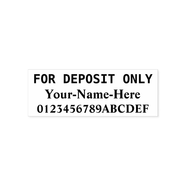"FOR DEPOSIT ONLY" & Name Rubber Stamp (Design)