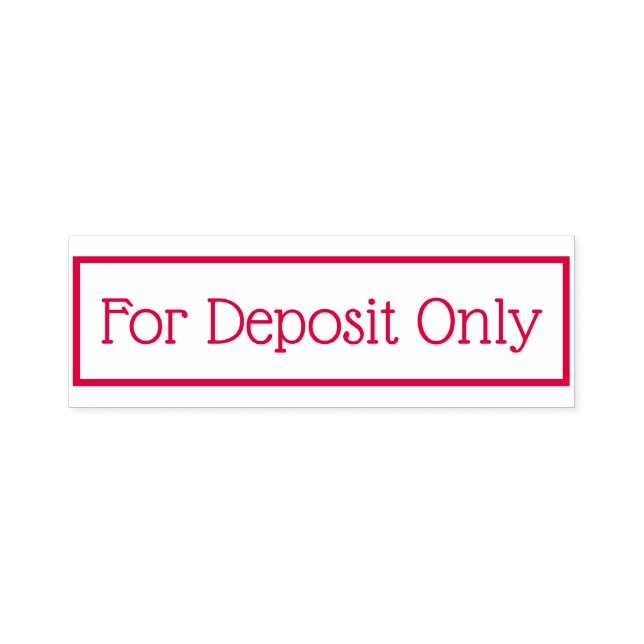 "For Deposit Only" Rubber Stamp (Design)