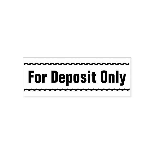 "For Deposit Only" Rubber Stamp (Design)