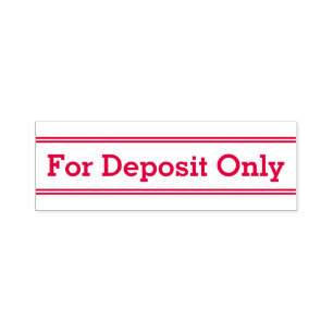 "For Deposit Only" Rubber Stamp