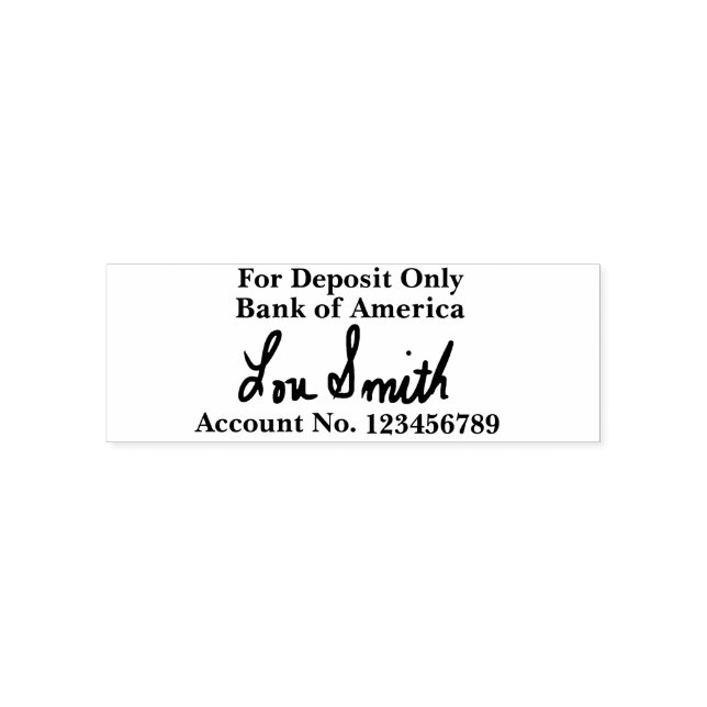 For Deposit Only Self Inking Stamp With Signature (Design)