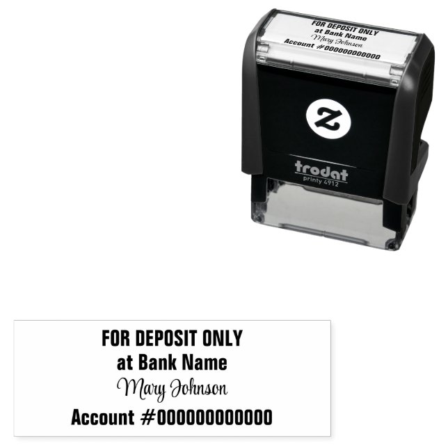 For Deposit Only "Signature" Bank Name Account No. Self-inking Stamp (In Situ)