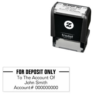 For Deposit Only To The Bank Account Number of  Self-inking Stamp