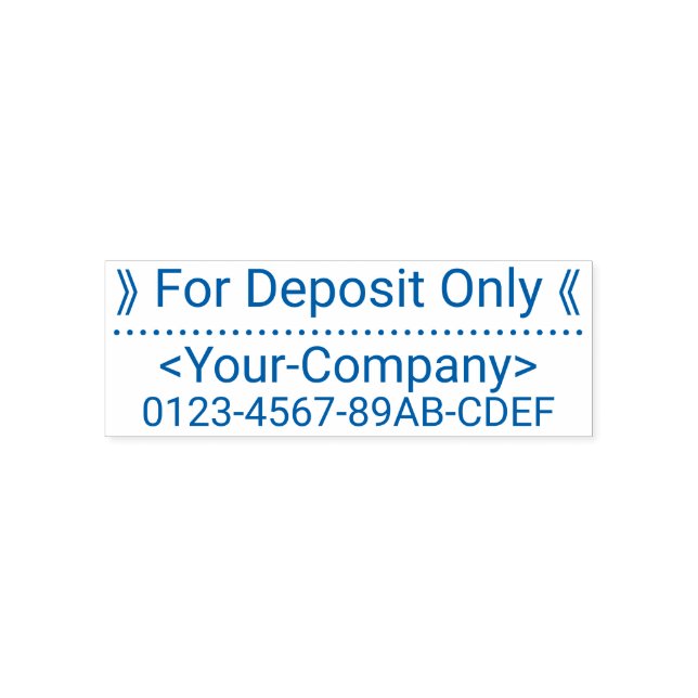 "For Deposit Only" w/ Custom Name Rubber Stamp (Design)