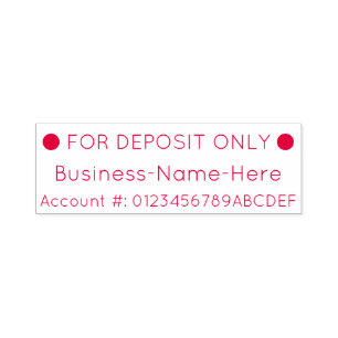 "FOR DEPOSIT ONLY" w/ Name Rubber Stamp