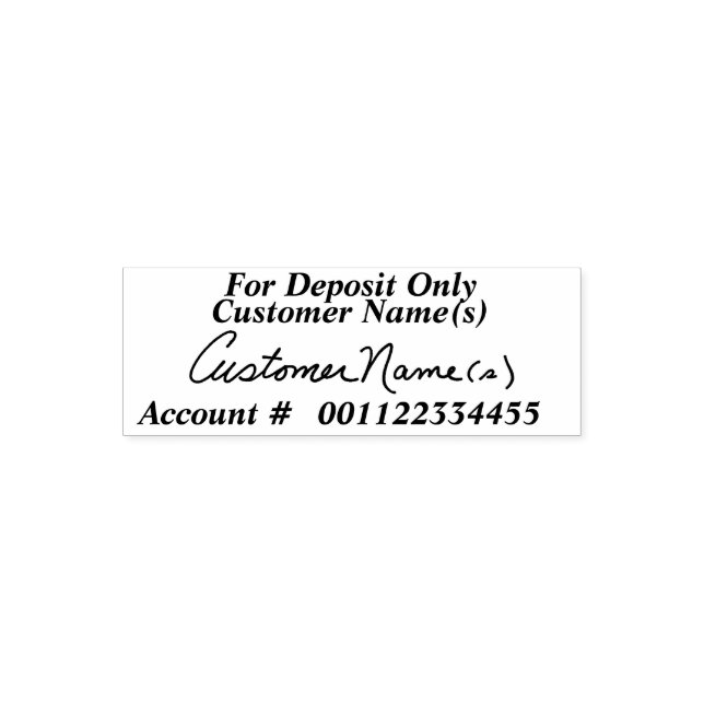 For Deposit Only with your signature image Self-inking Stamp (Design)