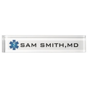 For Doctors and Nurses. Medical Caduceus. Nameplate