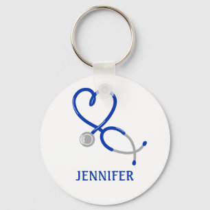 For Doctors and Nurses Personalized Stethoscope Key Ring