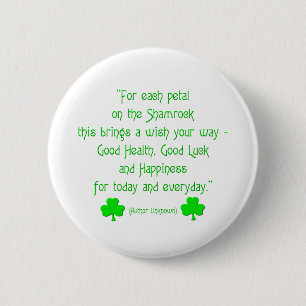 For each petal on the shamrock... 6 cm round badge