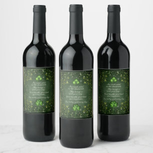 For Each Petal on the Shamrock - Irish Saying Wine Label