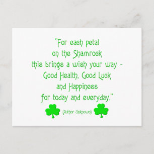 For each petal on the shamrock... postcard