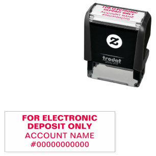For Electronic Deposit Only Check Endorsement Self-inking Stamp