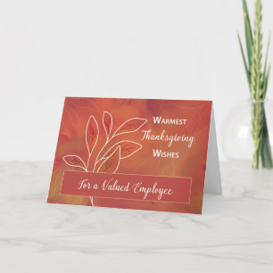 For Employee on Thanksgiving Warm Watercolor Card