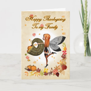 For Family - Thanksgiving Card - Cute Little Pumpk