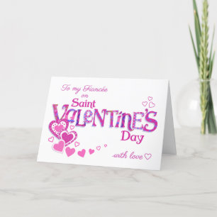 For Fiancee Valentine's Hearts and Flowers Card