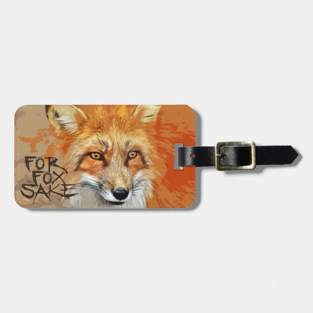 For Fox Sake Design Luggage Tag (Front Horizontal)