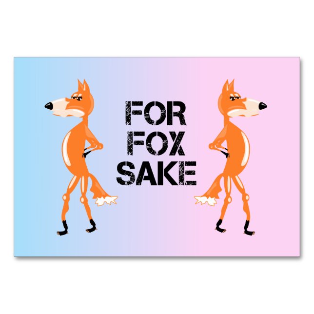 For Fox Sake Foxes Having a Disagreement. Table Number (Front)