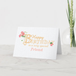 For Friend Birthday with Clematis Flowers Card