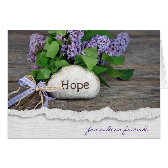 for friend-lilac bouquet with hope text (Front Horizontal)