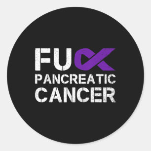 For Fu Pancreatic Cancer Awareness Warrior Purple Classic Round Sticker