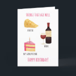 For Girlfriend Things That Age Well Birthday Card<br><div class="desc">Contemporary and sweet,  things that age well girlfriend happy birthday card. Exclusive design to the Green Elephant Cards brand.</div>