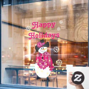 For Glass Large Christmas Snowman Themed