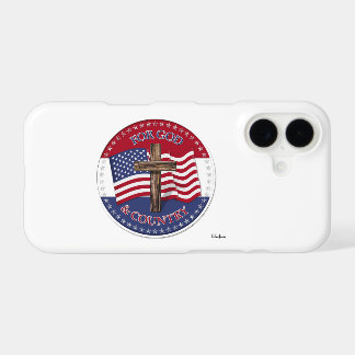 For God And Country - Cross with 50 stars US Flag