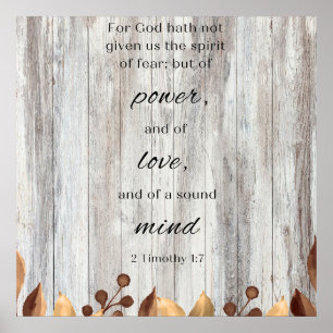 For God Has Not Motivational Bible Verse Poster