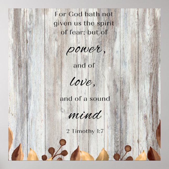 For God Has Not Motivational Bible Verse Poster (Front)