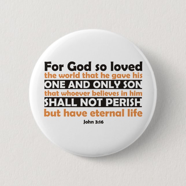 For God So Loved The World 6 Cm Round Badge (Front)