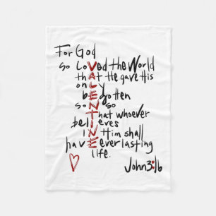 For God So Loved The World Bible Verse Jesus Is My Fleece Blanket